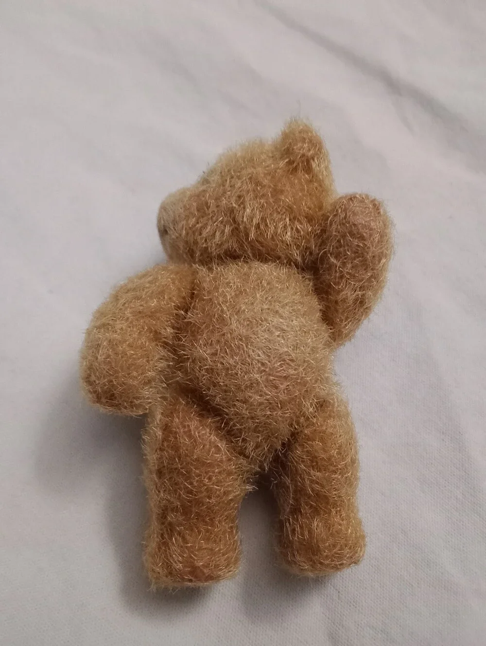 Vintage Dollhouse Teddy Bear Flocked Posable Toy